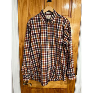 Viyella Shirt Tattersall Fall Plaid Long Sleeve Cotton Wool Blend Size Large